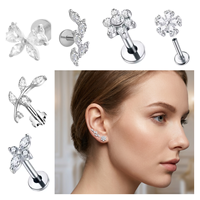 HGC 2026 Bijoux de corps tendance Piercing en Titane ASTM F136 Clous d'oreilles basiques simples Rétro Gothique Unisexe Homme Femme