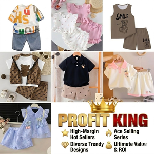 Lote al por mayor de ropa infantil casual para niños y niñas, conjuntos de verano surtidos aleatoriamente para 4 estaciones, sin marca, exceso de inventario. - Product Image 5