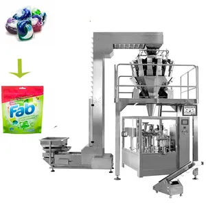 Máquina automática de embalagem de saquinhos rotativos para detergente e filme solúvel em água