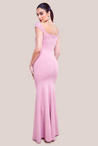 2024服制造カスタムファッション卸売オフショルダーフリルを集めたロングマキシイブニングドレス女性用 - Product Image 2