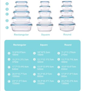 Cho ikoo microwavable kín thủy tinh thực phẩm lưu trữ container Set mùi và vết kháng cho các bài thuyết trình - Product Image 2