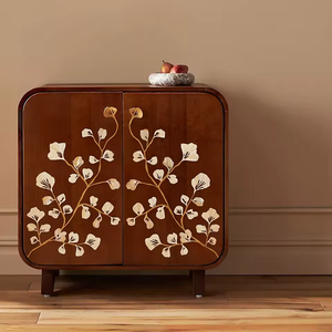 2024 nordique Antique Rétro luxe en bois Toulouse Incrustation Armoire d'entrée pour meubles de maison - Product Image 1