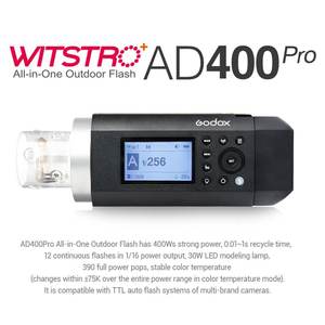 Flash <span class=keywords><strong>Godox</strong></span> <span class=keywords><strong>AD400</strong></span> <span class=keywords><strong>Pro</strong></span> AD400Pro Ad 400 <span class=keywords><strong>Pro</strong></span> <span class=keywords><strong>Godox</strong></span> TTL con Batería, 1/8000 HSS, Flash Estroboscópico para Exteriores para Estudio de Fotografía - Product Image 6