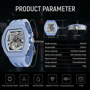 <span class=keywords><strong>TSAR</strong></span> BOMBA DIY Ensemble de montres automatiques Squelette <span class=keywords><strong>Montre</strong></span>-bracelet interchangeable Montres mécaniques pour hommes - Product Image 4