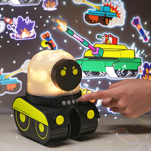 <span class=keywords><strong>2025</strong></span> New robot xe tăng led bầu trời đầy sao chiếu ánh sáng ban đêm mini âm nhạc hộp Đèn cho cậu bé phòng ngủ trẻ em pin Powered - Product Image 1