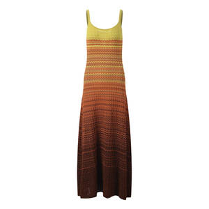 Abito Lungo da Donna Elegante in Maglia Crochet Traforata 2026, Sexy con Scollo all'Americana e Cut-Out, Ideale per Vacanze al Mare - Product Image 3