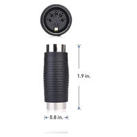 Adaptateur coupleur MIDI DIN 5 broches avec inverseur de genre, câble auxiliaire pour home cinéma et ordinateur, gaine PVC, 20 cm