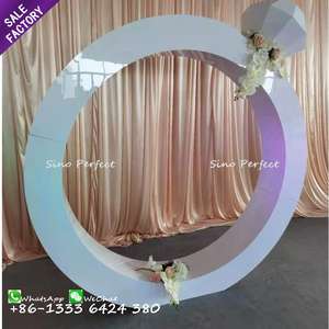 ขายอุปกรณ์ตกแต่งงานแต่งงานแบบพกพา ฉากหลังงานแต่งงานแบบถอดได้ ฉากถ่ายภาพสีทองพร้อมขาตั้ง - Product Image 2