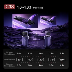 <span class=keywords><strong>2025</strong></span> Hisense vidda c3s 4k laser chiếu nhà với tự động lấy nét ống kính 2200cvia năng động Tỷ lệ tương phản 13000: 1hdr10 + Zoom quang học - Product Image 2