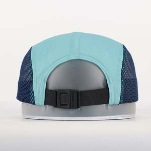 Chapeau en maille d'extérieur personnalisable à 5 panneaux avec étiquette tissée colorée Concevez votre propre casquette de camp Chapeau à panneau vierge - Product Image 5