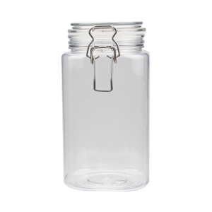 Bocal de stockage alimentaire carré en plastique PET à charnière hermétique sans BPA pour l'huile de palme de biscuits au miel et aux grains de café - Product Image 3