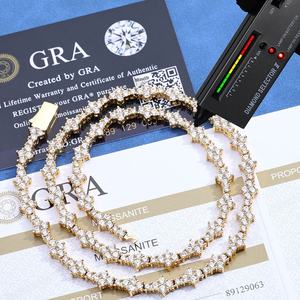 Ingrosso <span class=keywords><strong>925</strong></span> Sterling Silver Moissanite croce stella <span class=keywords><strong>collana</strong></span> da Tennis per gli uomini gioielli alla moda per le feste - Product Image 3