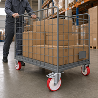 Roue pivotante industrielle VIMA de 5 pouces en PU et PP rouge, robuste, avec frein, pour chariot et débardeur – Meilleure vente
