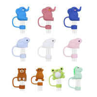 Embout de paille en silicone 3D motif animal mignon, qualité alimentaire, réutilisable, bouchon de barre de 10 mm pour accessoires de gobelets isothermes de 30oz/40oz
