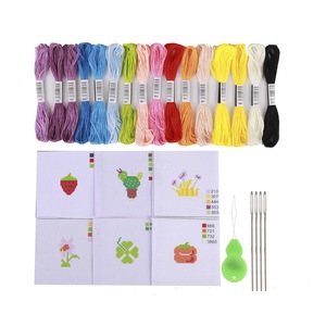Kit de point de croix personnalisé 11CT 14CT <span class=keywords><strong>Aida</strong></span> avec motif estampé, broderie, artisanat, porte-clés avec cerceau - Product Image 6