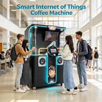 Mesin Penjual Kopi Otomatis dengan Lengan Robot, Kontrol AI, Sanitasi UV, Pembuat Latte Art Tanpa Awak, Pembuat Es, Pabrik OEM Langsung untuk Pusat Perbelanjaan