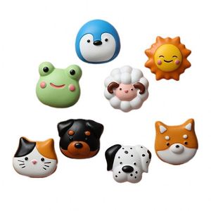 Aimants de réfrigérateur en forme d'animaux de dessin animé, macarons, décoration de réfrigérateur, autocollants magnétiques en résine 3D, chat et chien - Product Image 1