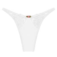 Culottes en dentelle sexy pour femmes, bas taille basse, perspective florale, string, lingerie, sous-vêtements confortables pour femmes, culotte blanche
