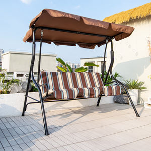 鉄製フレーム<span class=keywords><strong>3</strong></span>人用屋外スイングガーデンメタルスタンドパティオスイングチェアキャノピーパティオスイング吊り椅子付き - Product Image 1