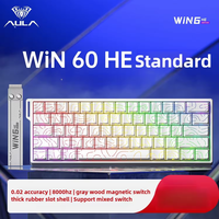 Clavier de jeu filaire AULA WIN 60HE/60HE Pro Max à interrupteurs magnétiques, disposition 65 %, clavier à commutation à chaud avec pilote Web