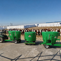 Mélangeur vertical traîné de type pull pour ensilage et aliments TMR, capacité 7m³, pour une alimentation agricole efficace