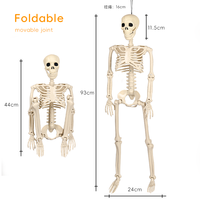 Squelette humain en plastique, grande taille, pour décoration d'Halloween, accessoires de scène d'horreur, bar, maison hantée, farce, simulation, diverses tailles