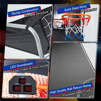 Jeu d'arcade de basket-ball pliable à double tir avec 8 modes de jeu et notation électronique pour intérieur et extérieur