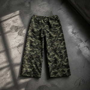Men's Camouflage Harem Pants <b>Elastic</b> <b>Waist</b> Multiple Pockets Distressed Street Style Casual <b>Trousers</b> Autumn Wear - Product Image 3