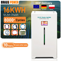 Cylaid 48V 200Ah 300Ah Power Wall Lithium Ion UPS Pack Stockage d'énergie domestique 15KW 314Ah Système d'énergie solaire 51.2V Batterie Lifepo4