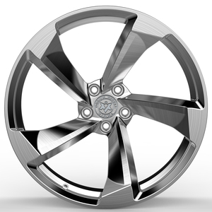 Nuevas llantas Viaol de cinco radios de aleación de aluminio forjado, acabado plateado cepillado, diseño cóncavo de 25 mm, 19-21 pulgadas, compatibles con Audi <span class=keywords><strong>Arteon</strong></span>/Golf - Product Image 1
