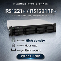   Serveur NAS RackStation 2U 8 baies RS1221+ RS1221RP+ avec processeur AMD Ryzen V1500B pour stockage réseau d'entreprise