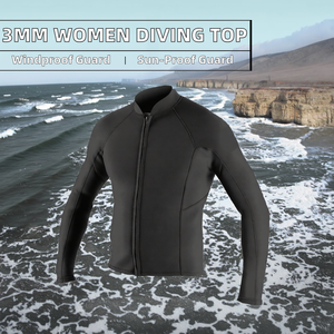 Veste de plongée unisexe en néoprène 3 mm à manches longues, combinaison séparée avec fermeture éclair sur la poitrine, pour la plongée avec tuba, le surf, la voile, protection solaire - Product Image 2