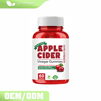 Gummies au vinaigre de cidre de pomme à marque privée OEM, soutien digestif, 60 unités, perte de poids, gummies ACV, bonbons détox