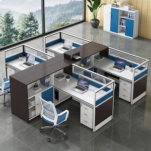 Рабочая станция, мебель, офисная Рабочая станция, рабочее место на 6 персон, L-образная офисная Рабочая станция - Product Image 5