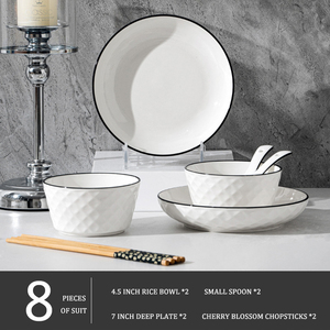 Wholesale <b>Set</b> <b>8</b>/10/16pcs White Porcelain Country-Style <b>Dinnerware</b> Includes Ceramic Plates Dishes Home Party Restaurant Storage - Product Image 6