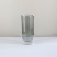 Tasse à café et à eau en verre borosilicate double couche, fabrication industrielle, conservation de la chaleur, design moderne et simple, forme ovale transparente