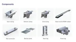 OEM Custom Ballasted Solar Mounting Solar Panel Flat Roof Mounting System Solar Panel Roof Mounting Structure