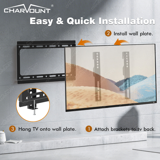 Wholesale Fixed TV Wall Mount Cold Rolled Steel Bracket for 17-42" LCD/Plasma TVs 22mm Slim Design 200x200mm Max VESA 25kg