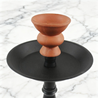 Chicha à double tuyau en métal multicolore - Or/Noir/Argent/Bleu & Base en verre pour une utilisation sociale occasionnelle