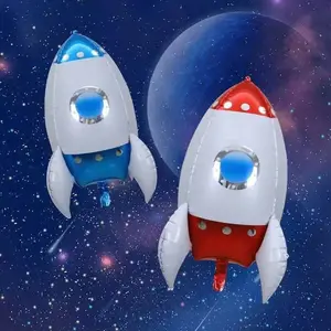 新しい22インチアルミニウムフィルム4Dボール宇宙飛行士ロケットスペーステーマパーティーデコレーションインフレータブルバルーン