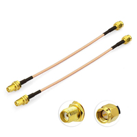 Câble d'extension d'antenne coaxiale RG316 mâle à montage sur cloison femelle 6 pouces 15cm 2-Pack 50 Ohm impédance Compatible 4G LTE