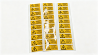 Étiquettes d'avertissement de sécurité imprimées sur mesure, autocollants en PET brillant durables pour l'identification des équipements et des machines industriels