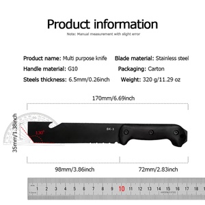 Cuchillo de Camping Kabbah LS058 de Acero Inoxidable con Mango G10, Personalizable para Uso OEM - Product Image 2