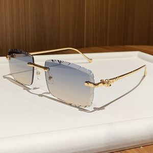 Carjia Frameless Square <b>Sunglasses</b> UV400 PC Lens Lightweight Unisex Fashion Retro Style - Product Image 4