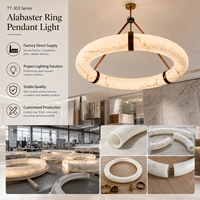 Lustre Moderne Translucide Blanc en Onyx Artificiel Décoratif, Anneau en Albâtre, Décoration Murale de Luxe pour la Maison, Découpable sur Mesure