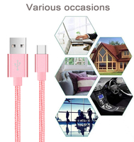 Câble de charge rapide USB Type C en nylon tressé 60W de 3 pieds et 6 pieds