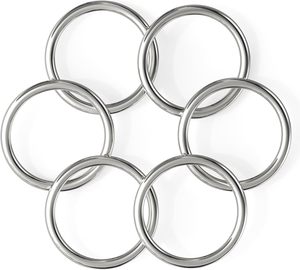 BEYOURD Anillos Metálicos de Acero Inoxidable de Pulgada, Hebillas Redondas Soldadas Sólidas para Collares de Perro, Correas Colgantes de Macramé - Product Image 1