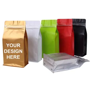 Groothandel Recyclebare Zijkanten Rits Vlakke Bodem Koffie Aluminiumfolie Verpakking Pet Tas Met Klep