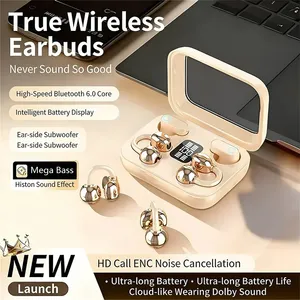 Écouteurs sans fil à conduction osseuse 2 en 1, intra-auriculaires et à clipser, TWS, stéréo HiFi, faible latence, pour le sport - Product Image 3