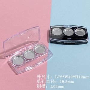 3-Hole Eyeshadow Palette Transparent <b>Empty</b> <b>Box</b> 19.5mm Single Hole Cosmetic Packaging For Makeup Sample Storage - Product Image 5